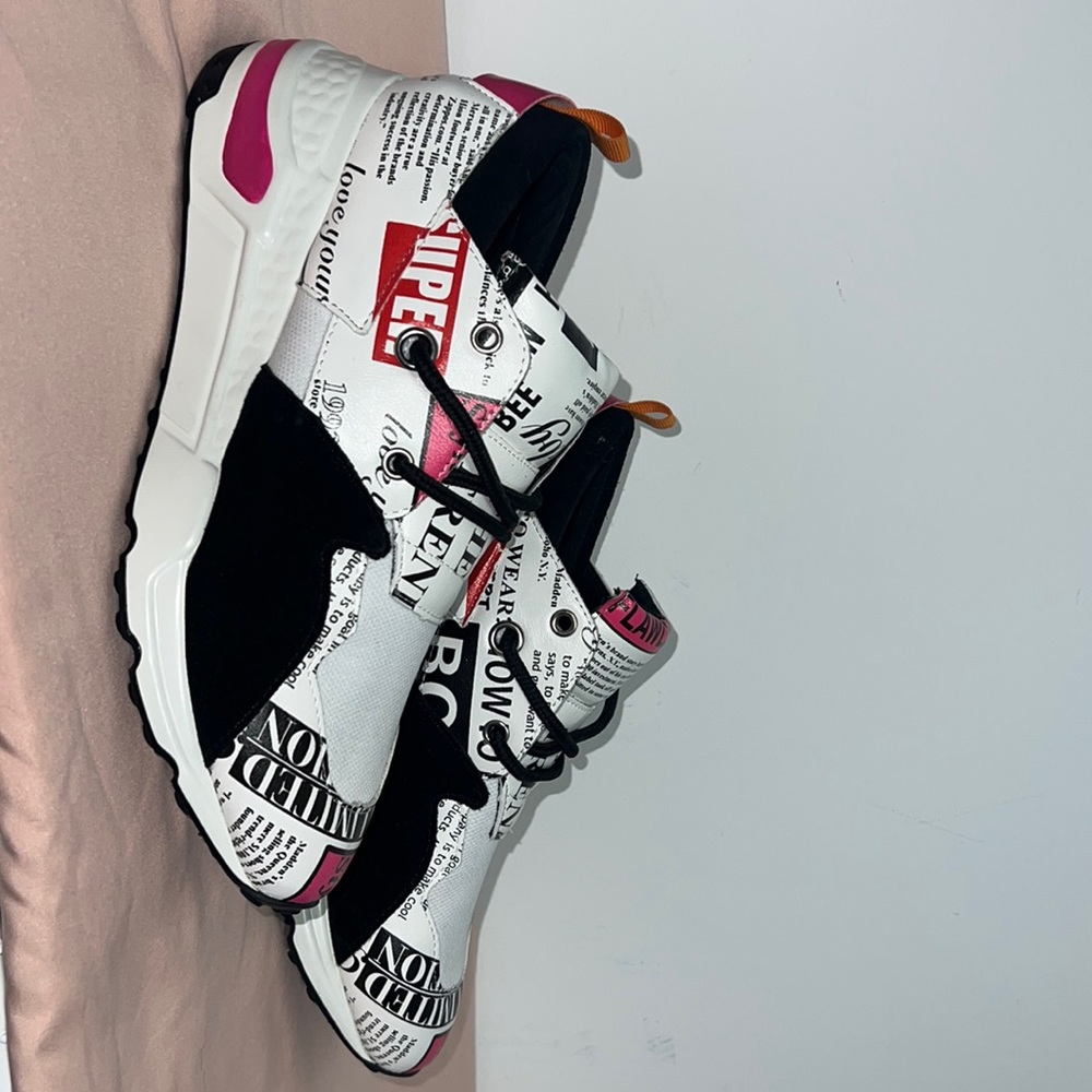 Steve Madden newspaper print shoes